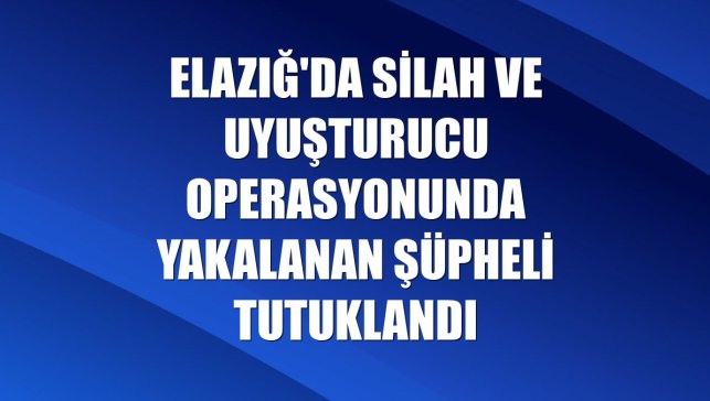 Elazığ'da silah ve uyuşturucu operasyonunda yakalanan şüpheli tutuklandı
