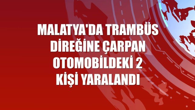 Malatya'da trambüs direğine çarpan otomobildeki 2 kişi yaralandı