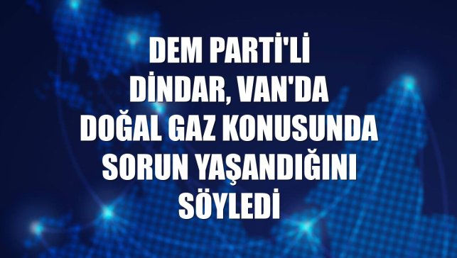 DEM Parti'li Dindar, Van'da doğal gaz konusunda sorun yaşandığını söyledi