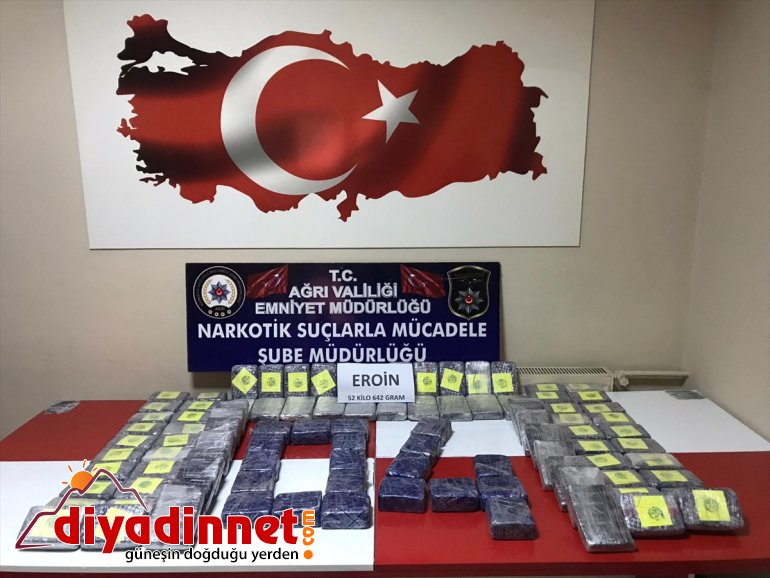Ağrı'da 52 kilogram eroin yakalandı