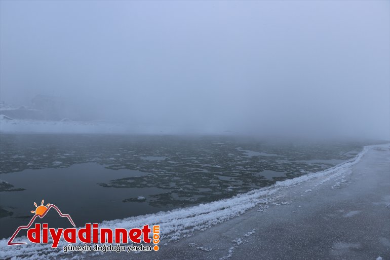 Murat Nehri buzla kaplandı - AĞRI3