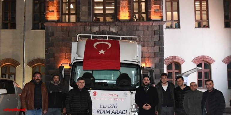 Erzurum esnafı ile Yakutiye Belediyesinden Elazığ'daki depremzedelere yardım