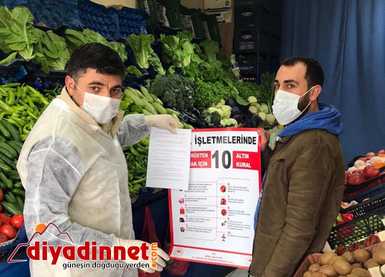Eleşkirt te Koronavirüse karşı gıda işletmelerine Altın Kural broşürü2