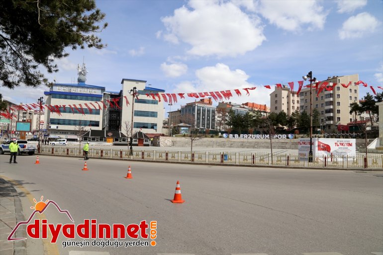 kısıtlamasının Sokağa çıkma ERZURUM - sokaklar ve başlamasıyla cadde boş kaldı 9