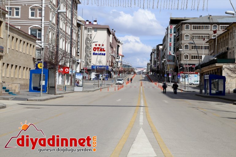 kısıtlamasının cadde çıkma - boş ERZURUM başlamasıyla sokaklar Sokağa kaldı ve 2