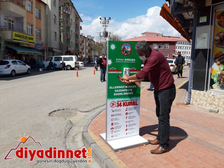 el karşı koronavirüse  kurdu istasyonu Karakoçan dezenfektan Belediyesi 2