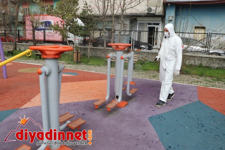 AĞRI kapsamında edildi dezenfekte parklar Kovid-19 - 2