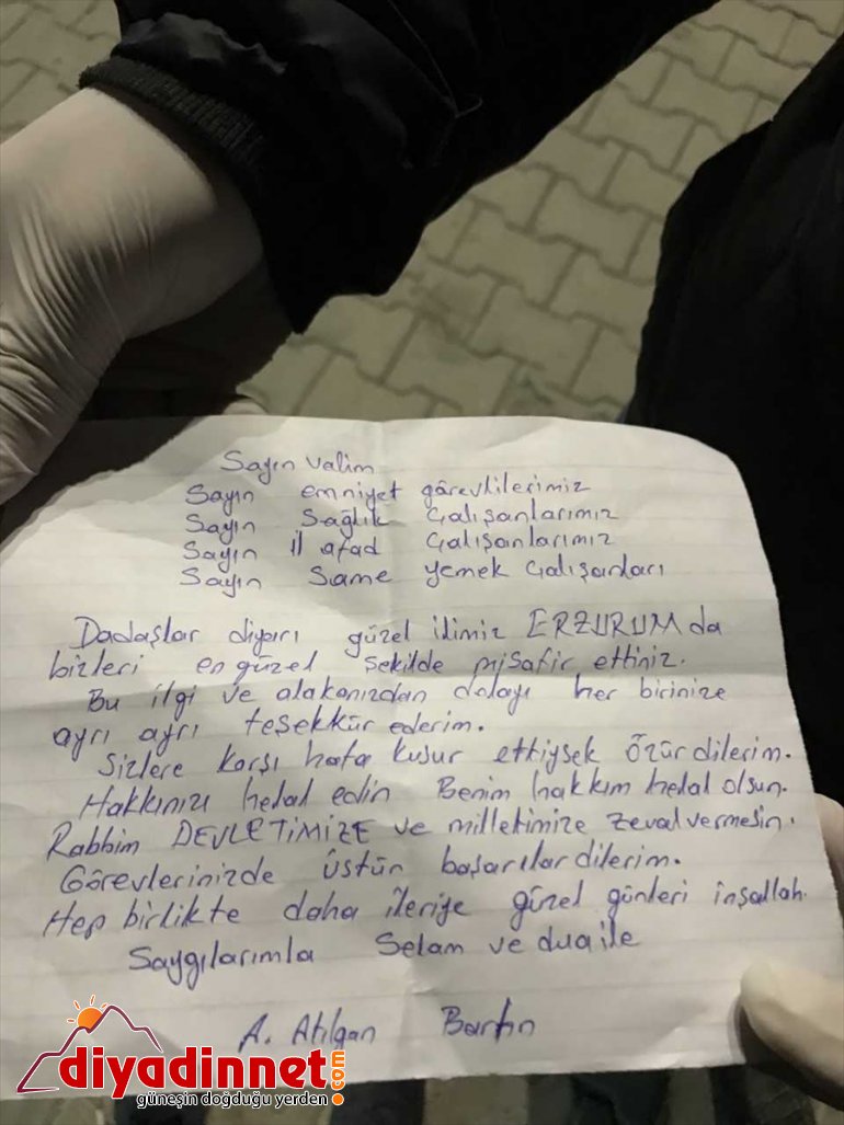 karantina süresi dolan vatandaşlardan kaldı mektupları teşekkür geriye Erzurum