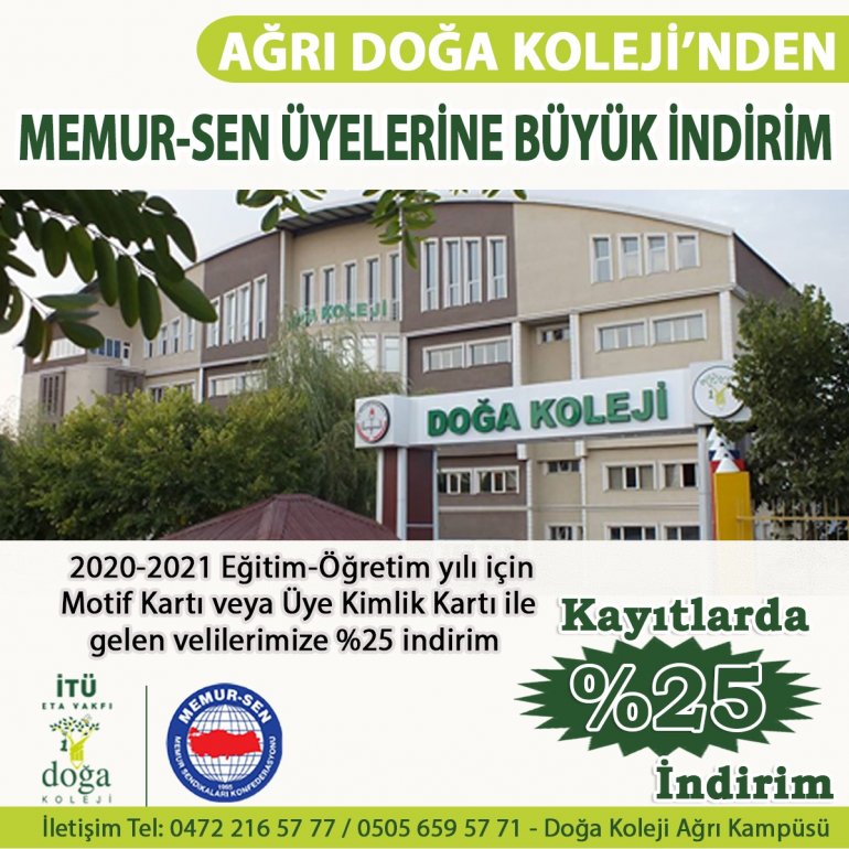Ağrı Doğa Koleji’nden Memur-Sen Üyelerine Büyük İndirim1