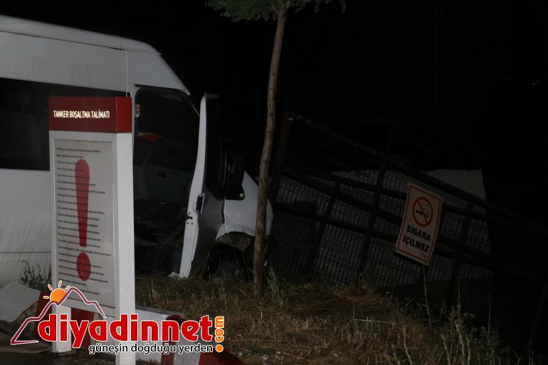 LPG deposuna paniğe çarpan neden minibüs Ağrı