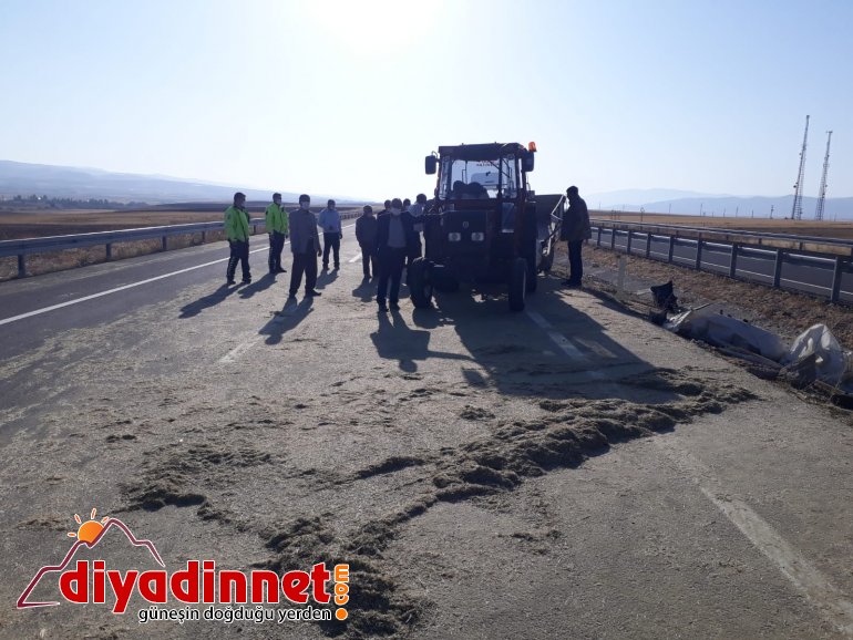 Ağrı da traktör devrildi yaralı2