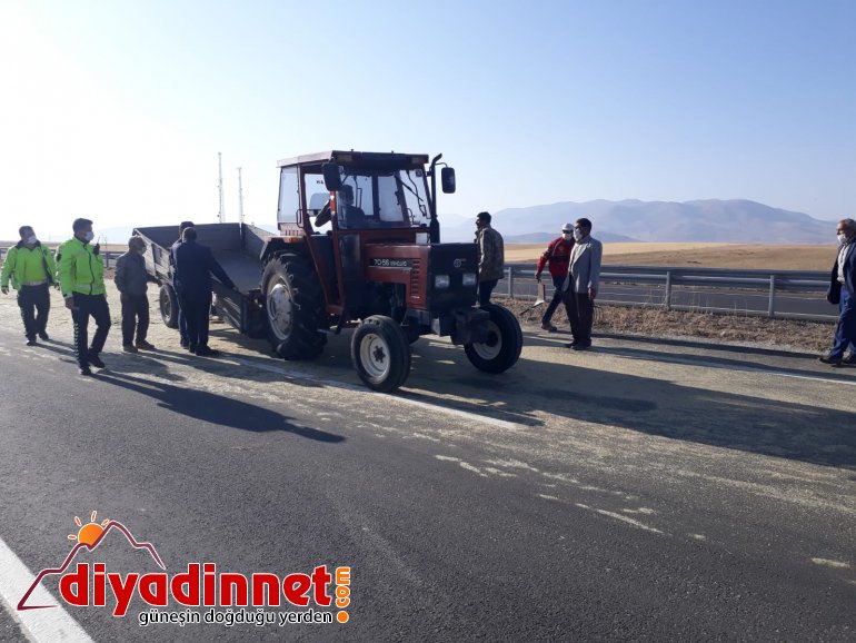Ağrı da traktör devrildi yaralı6