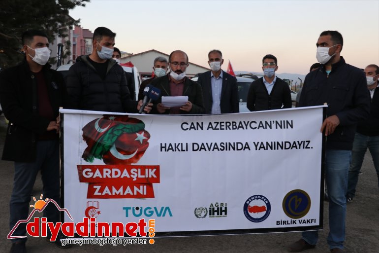 destek için araç - AĞRI konvoyu oluşturuldu Azerbaycan