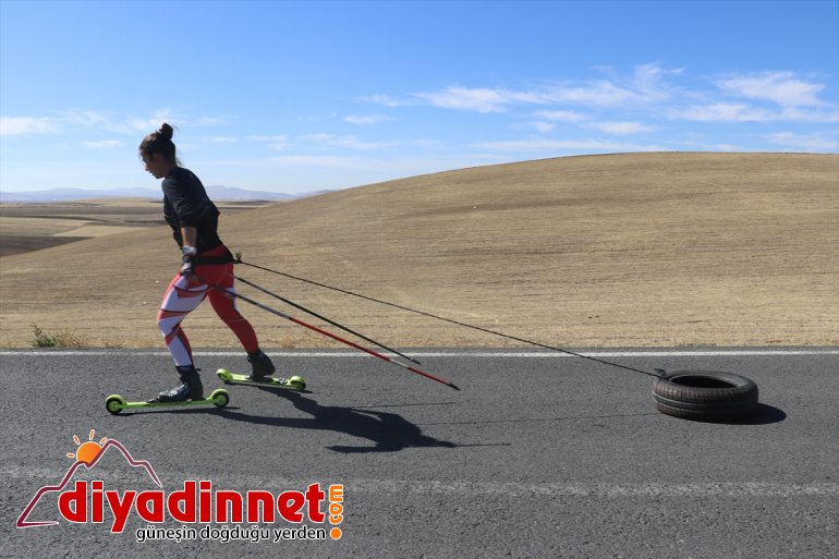 depoluyor güç hedefiyle kayakçılar AĞRI asfaltta Milli olimpiyat - 1