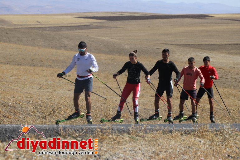 Ağrılı milli kayakçılar olimpiyat hedefiyle asfaltta güç depoluyor