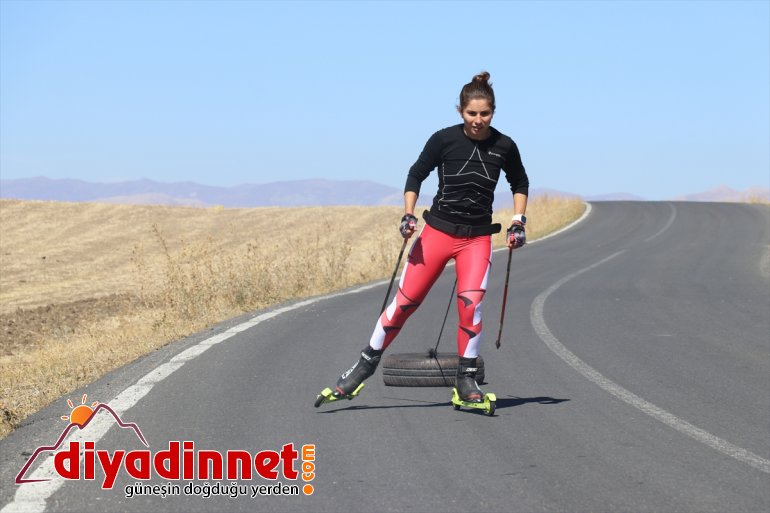 depoluyor asfaltta kayakçılar güç - olimpiyat AĞRI Milli hedefiyle 3