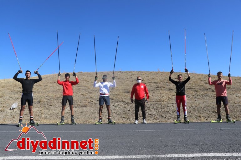 Milli AĞRI - hedefiyle olimpiyat kayakçılar güç depoluyor asfaltta 8