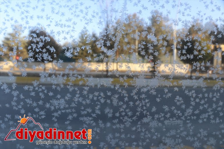 Ağrı da soğuk hava araçların camlarını dondurdu2