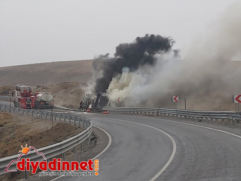 Tendürek devrilen tır geçidinde yandı 2