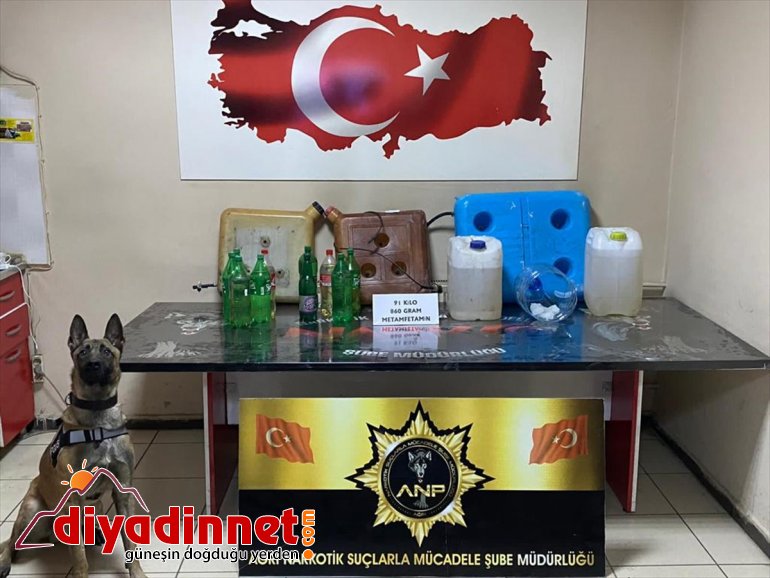 Ağrı'da 91 kilo 860 gram sıvı metamfetamin ele geçirildi