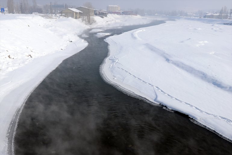 Ağrı da termometreler sıfırın altında dereceyi gösterdi1