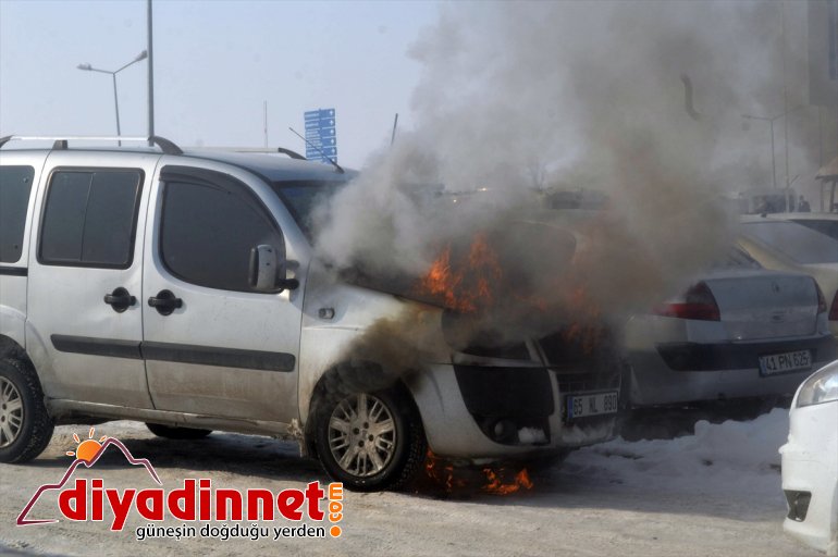 Ağrı'da hastanenin otoparkındaki hafif ticari araçta çıkan yangın söndürüldü