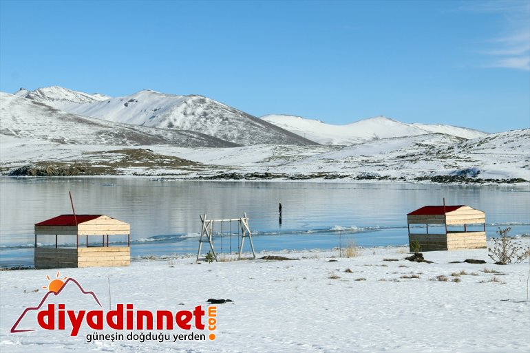 Yüzeyi Gölü ziyaretçilerini buz - IĞDIR tutan Balık cezbediyor 30