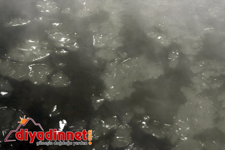 Ağrı da dere ve nehirler dondu bina çatılarında buz sarkıtları oluştu6