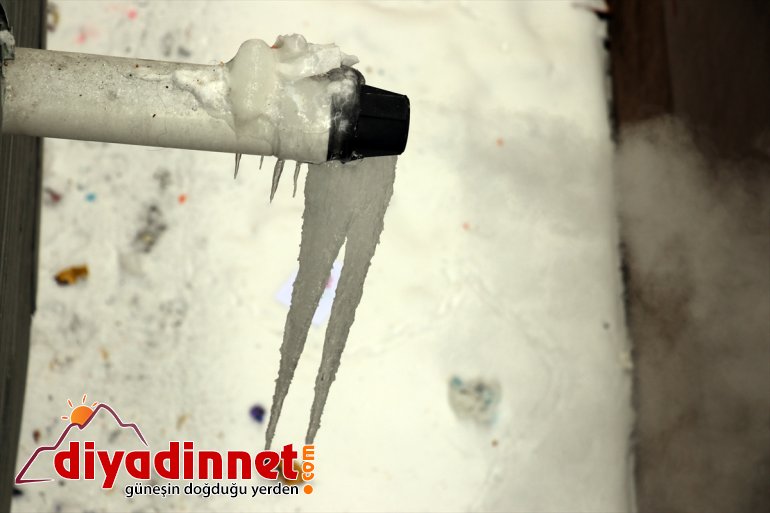 Ağrı da soğuk havanın etkisiyle dere ve nehirler dondu4