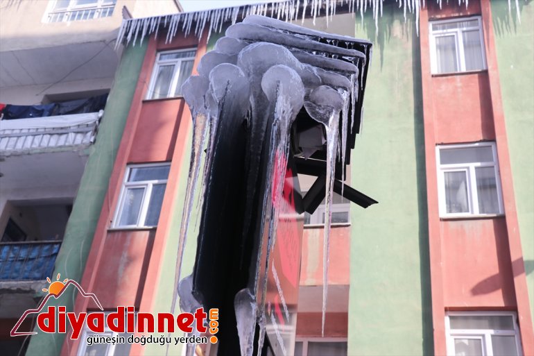 Ağrı da soğuk havanın etkisiyle dere ve nehirler dondu6