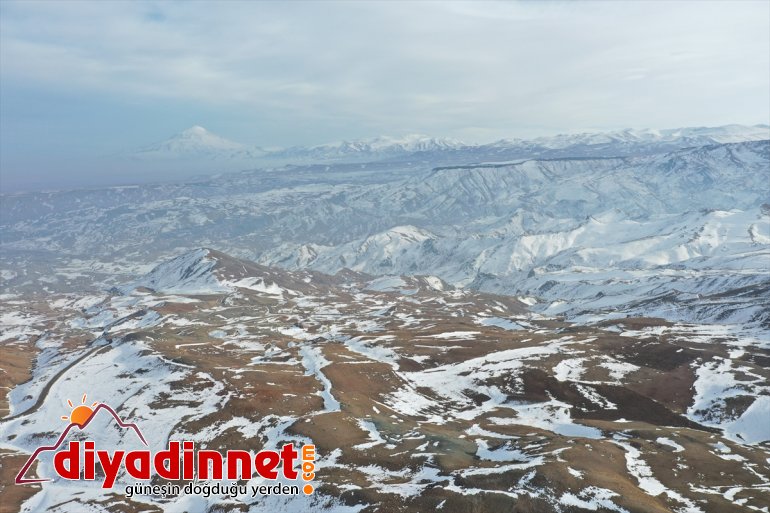 şubatta ve kar erimeye Aras Dağları