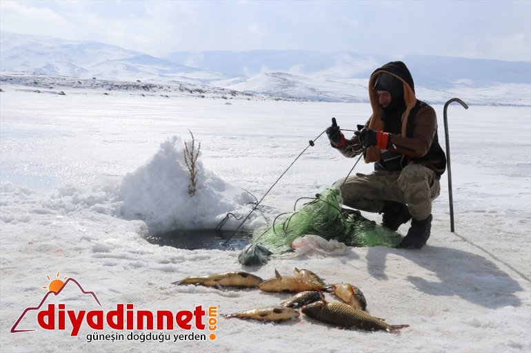 2 241 zorlu gölde balık Köylülerin avı kaplı bin rakımlı buzla 18