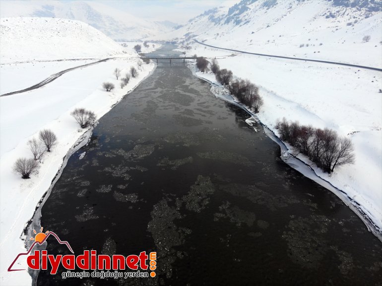 akan sundu buzlar yüzeyinde şölen görsel Nehri