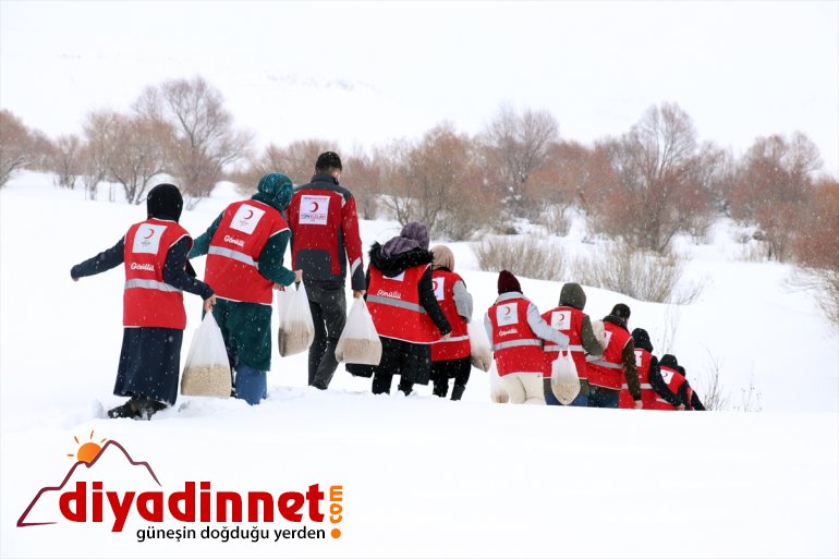 hayvanları yem bıraktı gönüllüleri, Kızılay için yaban bölgelere Türk dağlık 16
