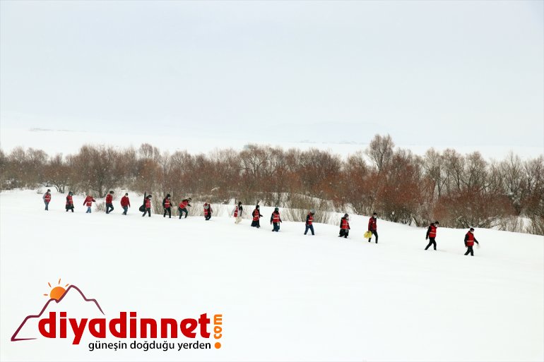 Kızılay gönüllüleri, yaban hayvanları bölgelere yem dağlık Türk bıraktı için 3