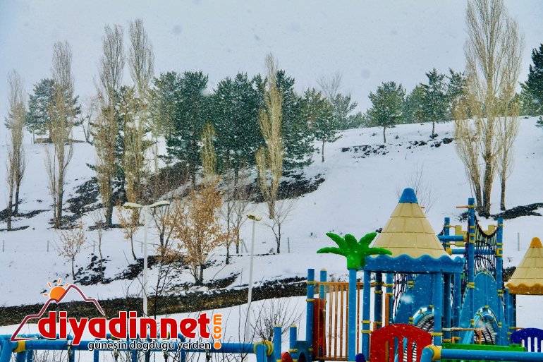 Ağrı da kar altında kalan ağaçlar göz kamaştırdı2