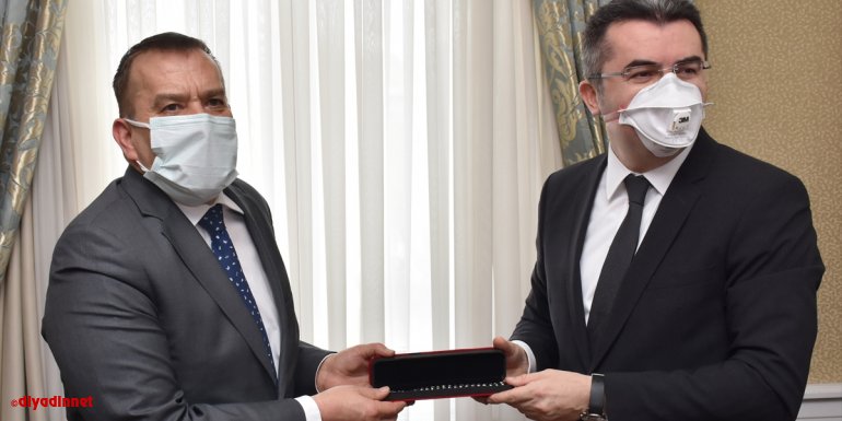 Slovenya Büyükelçisi Primoz Seligo, Erzurum Valisi Okay Memiş'i ziyaret etti