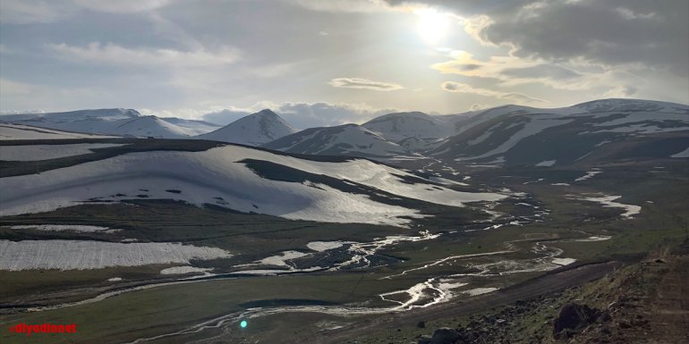 Aras Dağları karların erimesiyle renklendi