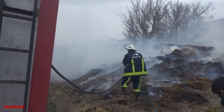 Özalp'ta ot yangını