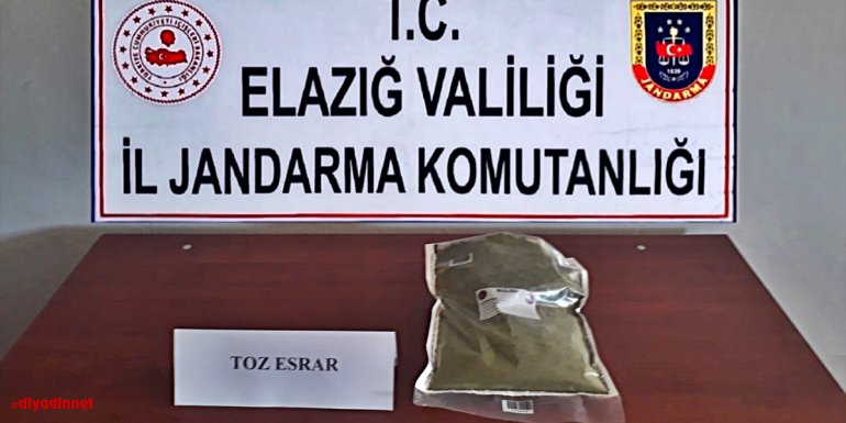 Elazığ'da arazide uyuşturucu saklayan kişi suçüstü yakalandı