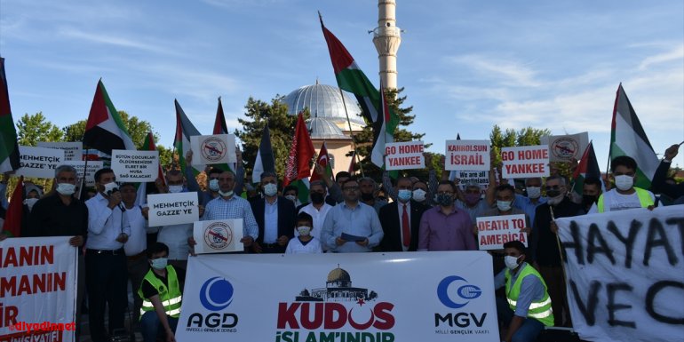 İsrail'in Filistin'e yönelik saldırıları Malatya'da protesto edildi