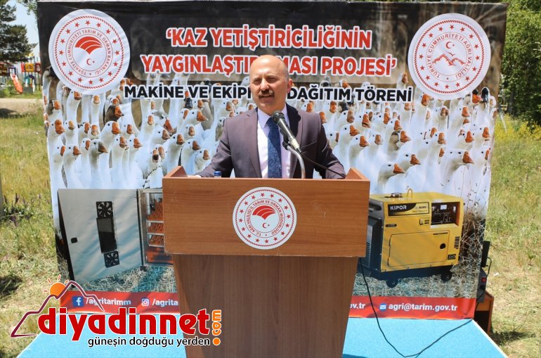 Ağrı'da kaz yetiştiricilerine kuluçka makinesi ile jeneratör dağıtıldı