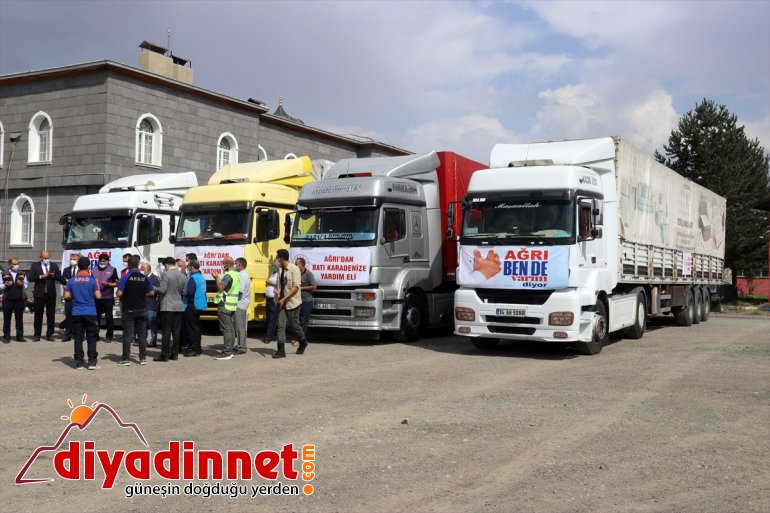 AĞRI 4 yardım yaşandığı illere malzemesi - gönderildi tır Sel felaketinin 2