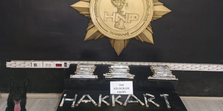 Hakkari'de 34 kilo 800 gram eroin ele geçirildi