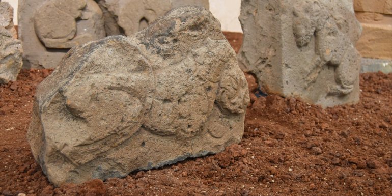 Ani'deki kazılarda bulunan asırlık aslan kabartmalı taşlar ziyarete açıldı
