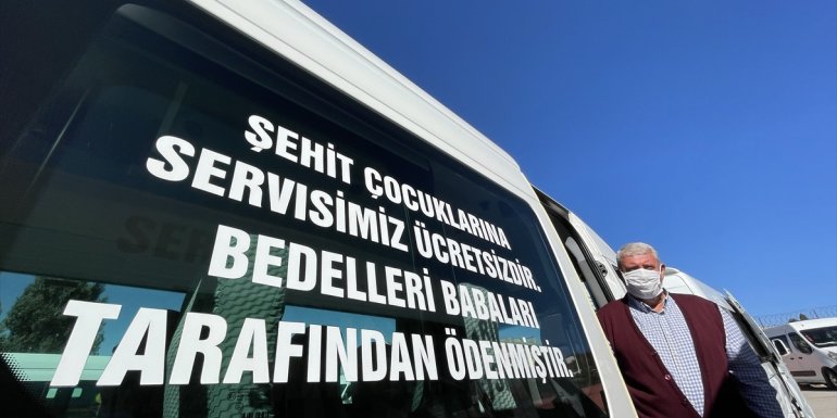 Erzurumlu servisçi şehit çocuklarını ücretsiz taşıyor