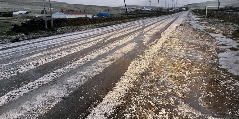 Ardahan'da şiddetli sağanak ve dolu etkili oldu
