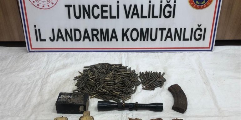 Tunceli'de teröristlere ait mühimmat ve yaşam malzemesi ele geçirildi