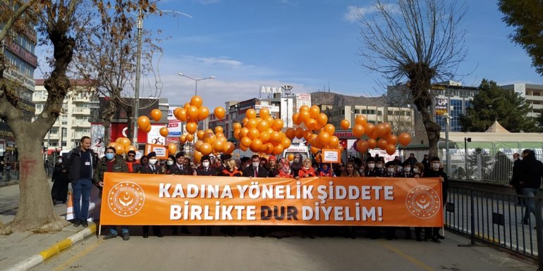 Van'da kadına yönelik şiddete karşı farkındalık yürüyüşü
