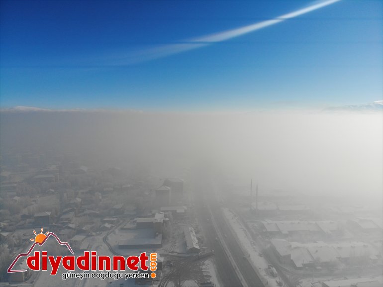 ile - ve Ağrı sisle AĞRI kaplanan görüntülendi drone Kar 2